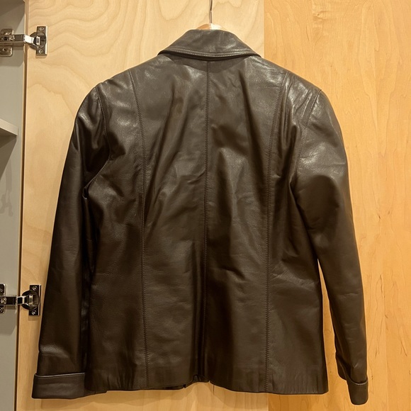 vintage chocolate brown Italian leather jacket Y2K - Picture 2 of 11
